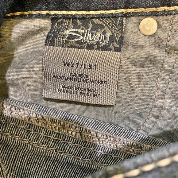 Silver Jeans Suki Skinny Low Rise Sz 27 (3/4) Dark Wash Jeans Back Flap Pockets - Picture 12 of 16